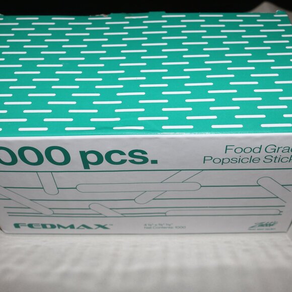 Fedmax food grade popsicle sticks 1,000 pieces 4.5x3/8x 1/12 wooden - Picture 3 of 3